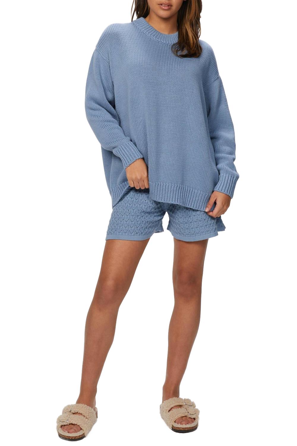 Lace Shorts In Faded Denim
