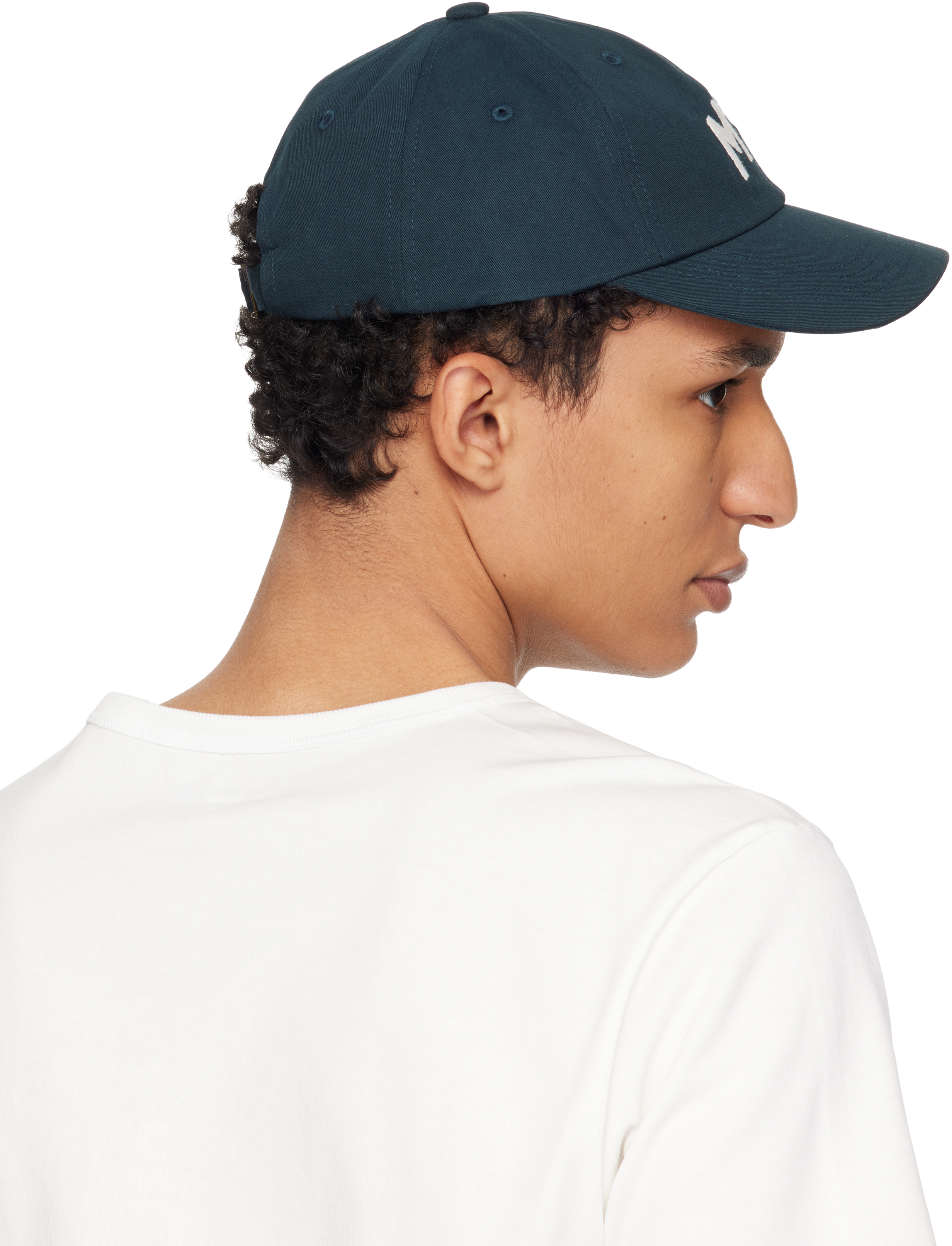 Navy 'MbS' Logo Cotton Twill Cap