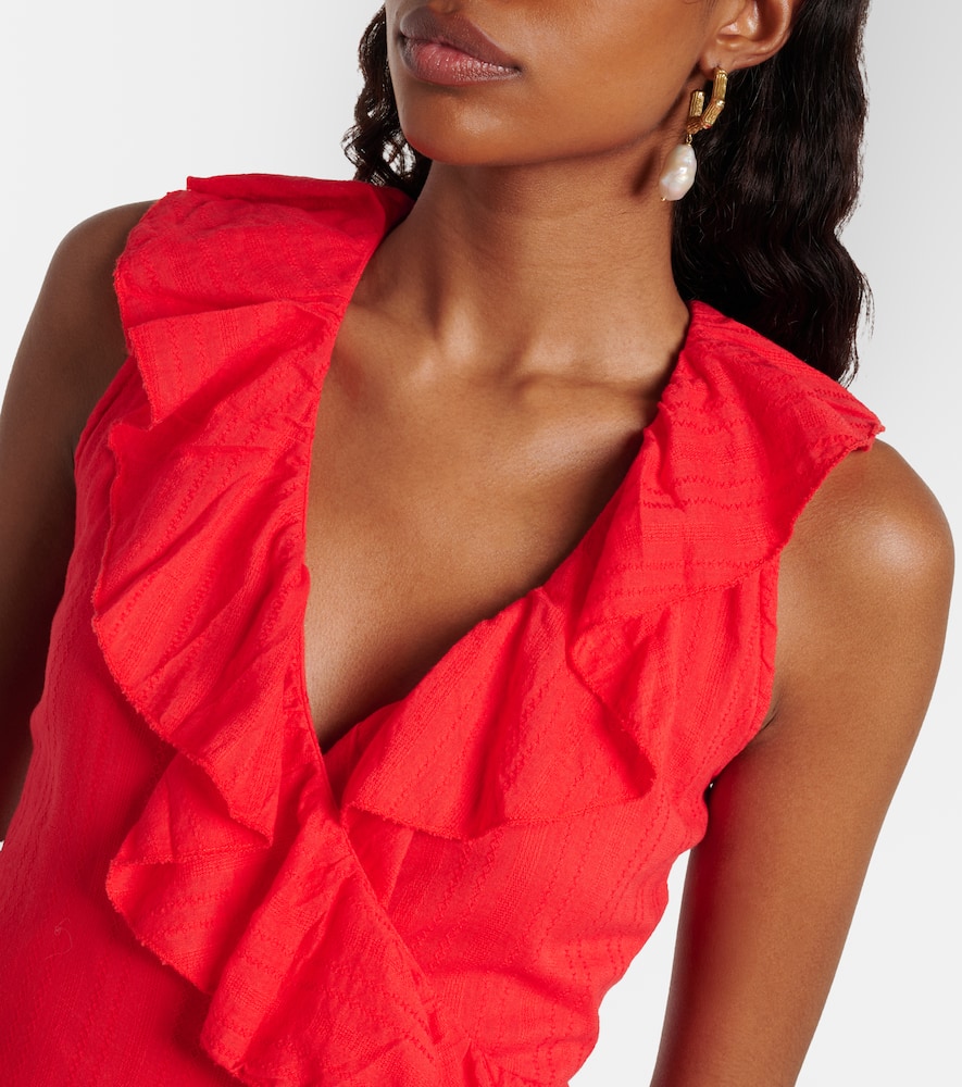 Molly ruffled cotton wrap dress