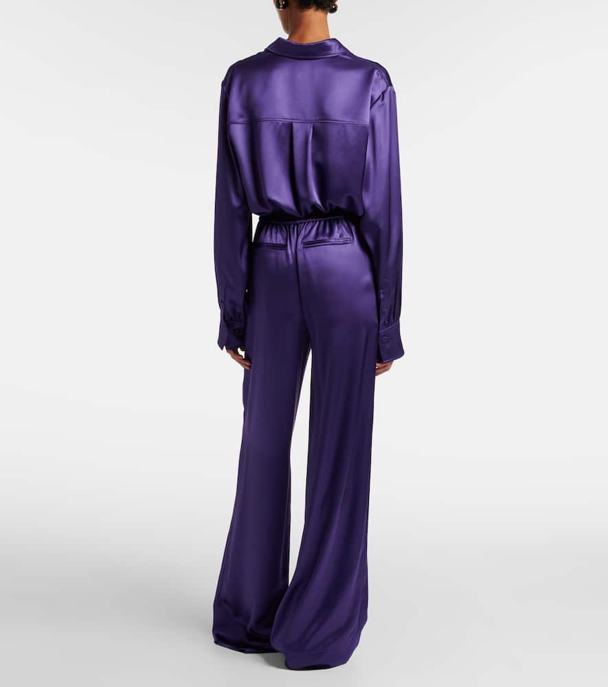 Dijon satin wide-leg pants