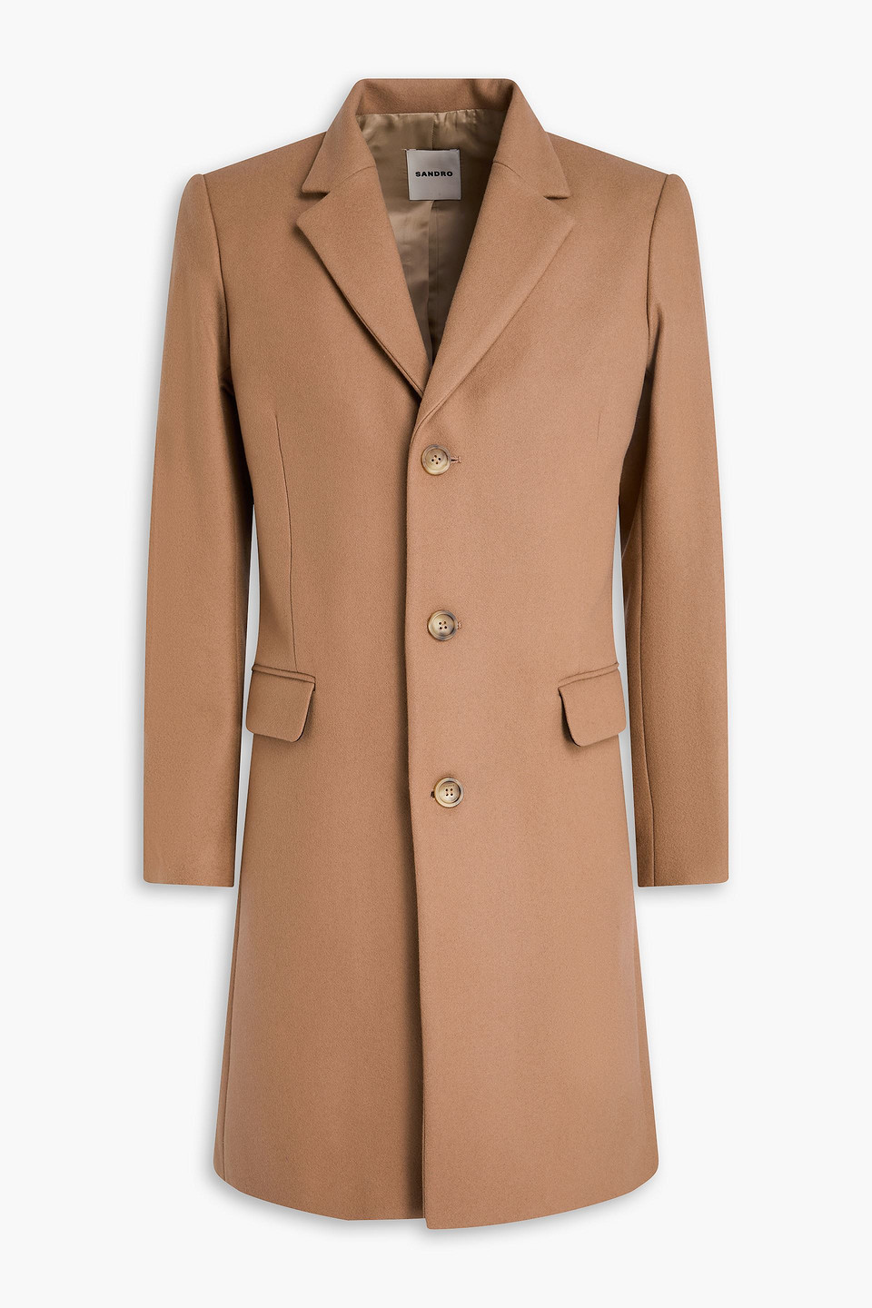 Wool-blend felt coat - Brown - S