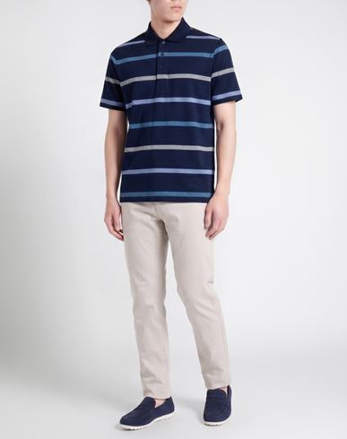 Man Polo shirt Navy Size L Cotton