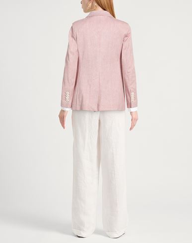 Woman Blazer Pink Size 10 Cotton, Elastane