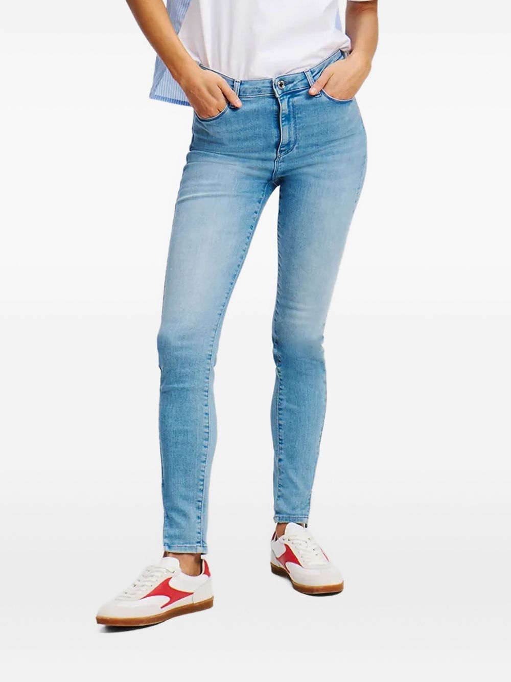 Embroidered logo jeans - Blue