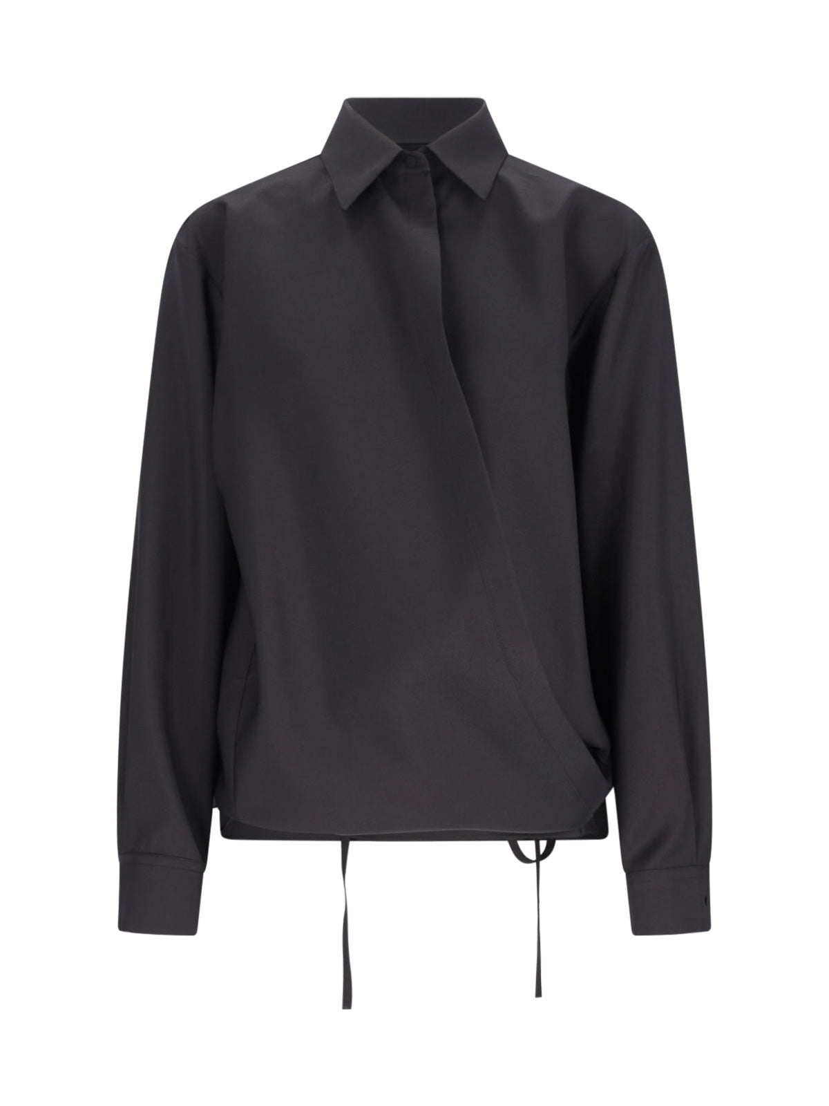 Wool & Mohair Blend Silk-Trim Shirt for Women