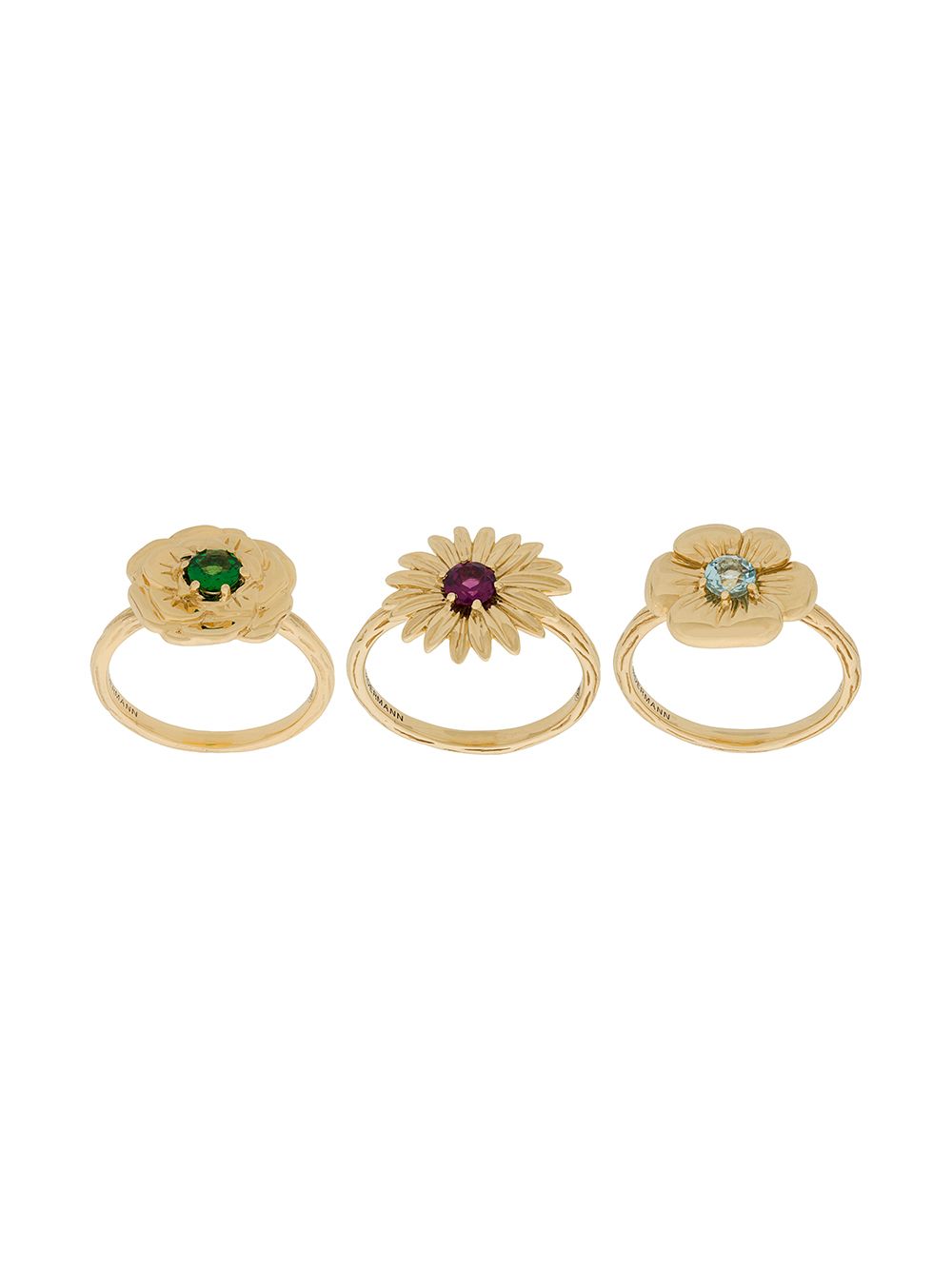 18kt yellow gold Bouquet set of rings - Metallic
