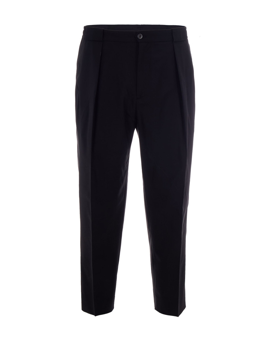 Black Relaxed Pleated Pants
