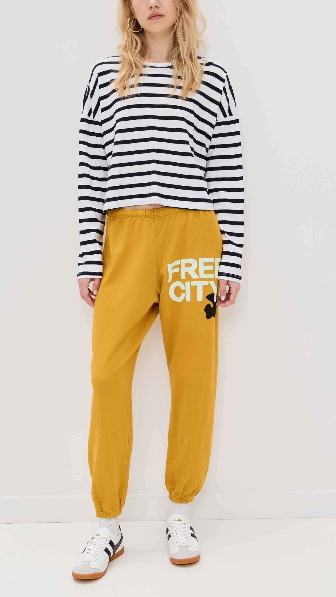FREECITY Freecity Large Sweatpants Yellow Plant