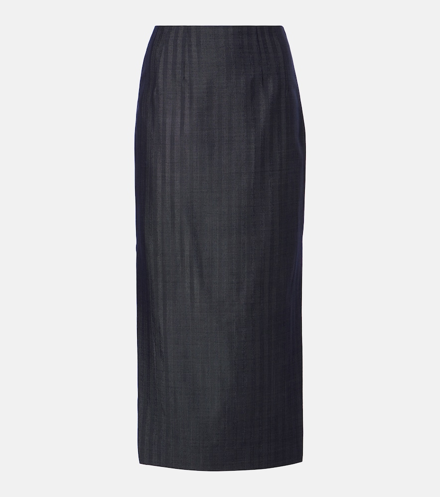 Wool-blend pencil skirt
