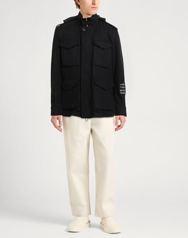 Paltò Man Coat Black Size 40 Virgin Wool, Polyurethane, Elastane