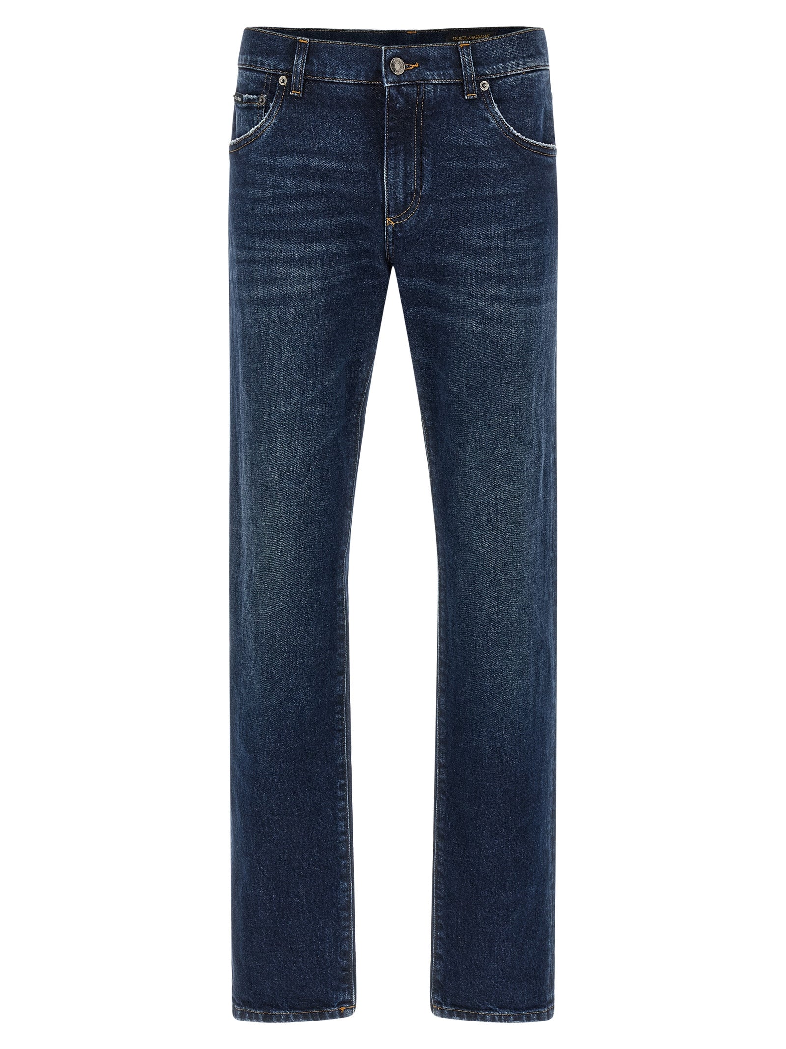 Straight-Leg Cotton Jeans — Blue