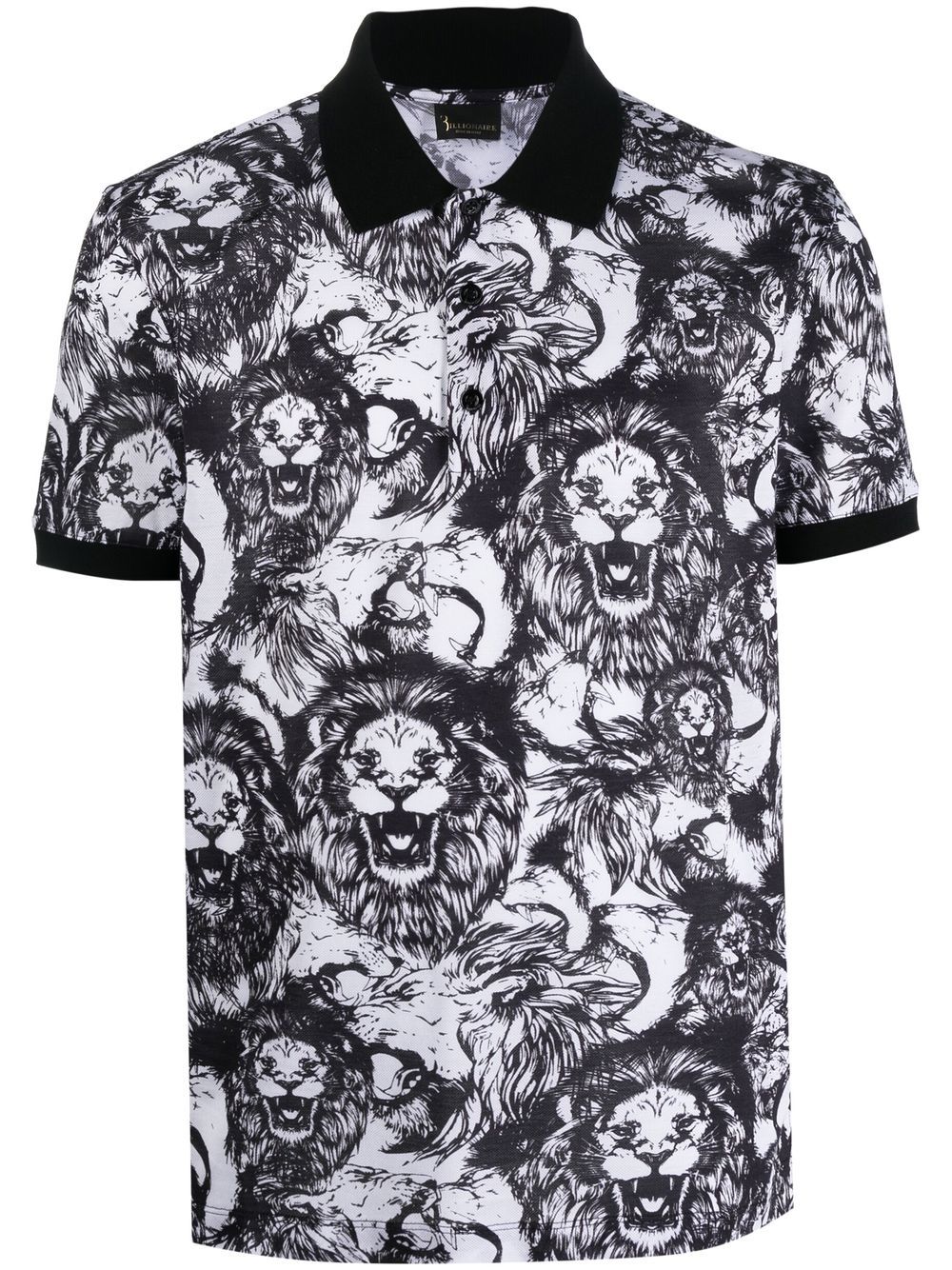 All-over lion-print polo shirt - White
