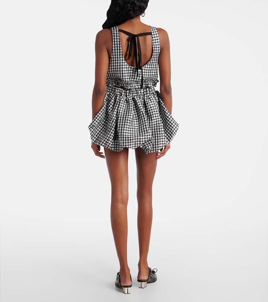 Gingham taffeta miniskirt