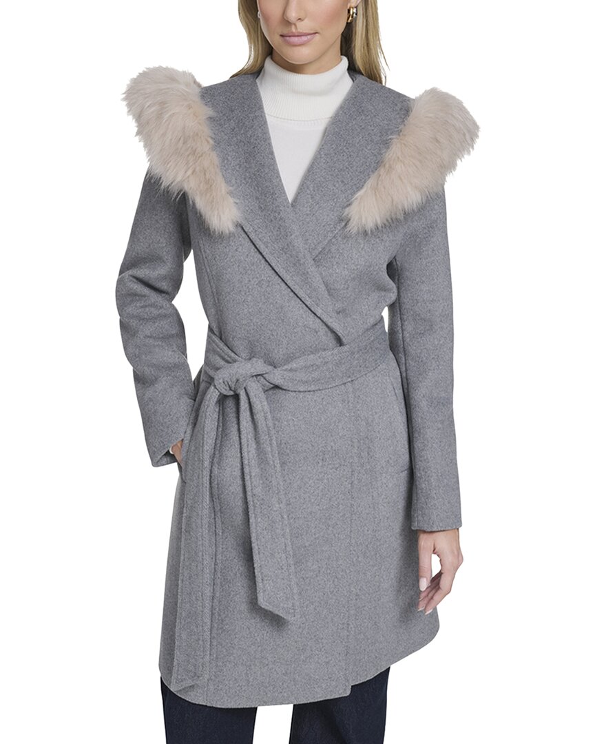Wool-Blend Wrap Coat