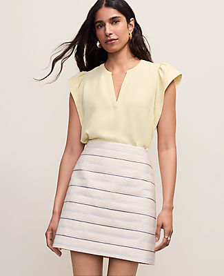 Ann Taylor Petite Flutter Sleeve Top