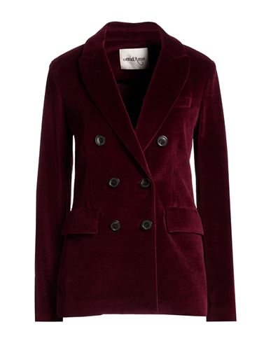 Woman Blazer Garnet Size 4 Cotton, Polyester