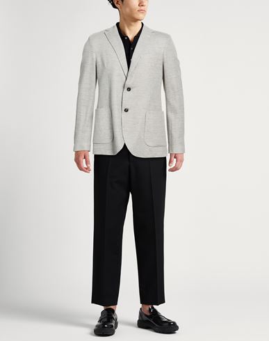 Man Blazer Light grey Size 38 Linen, Cotton