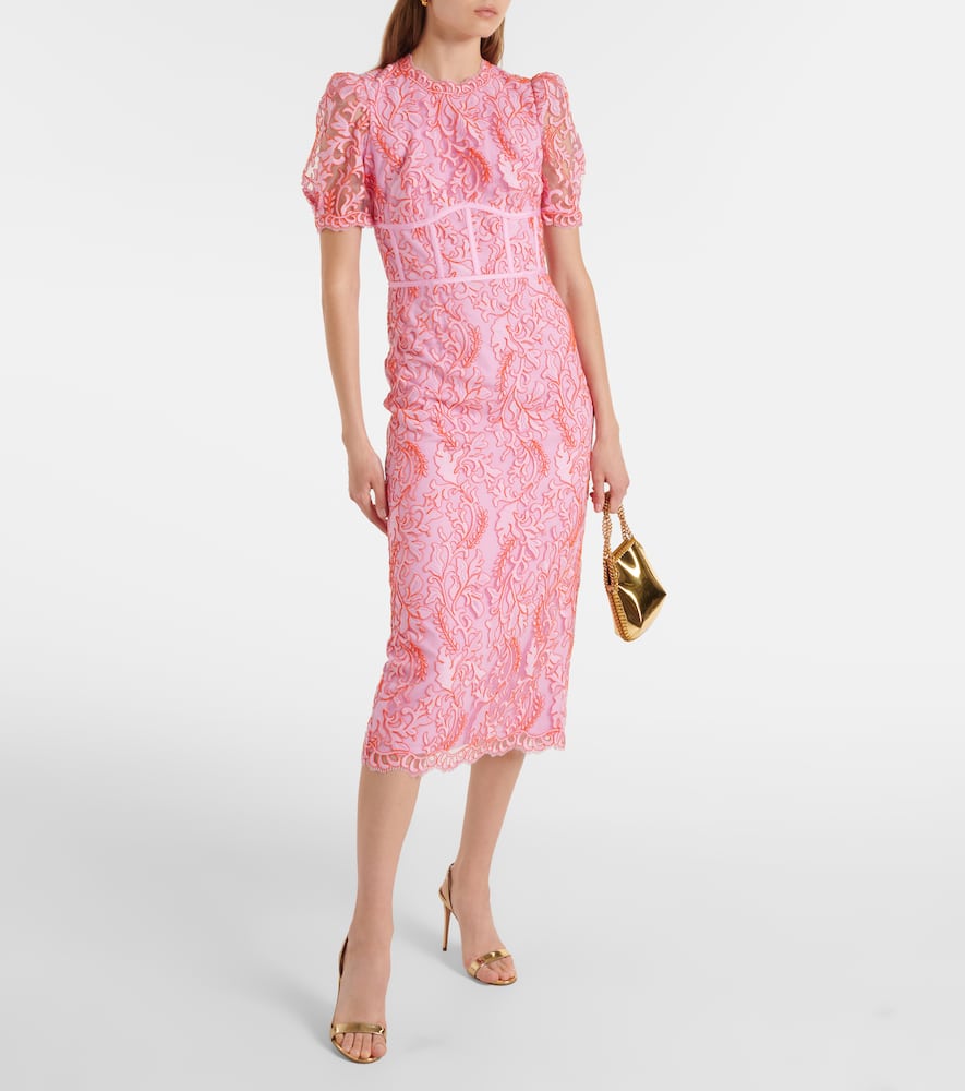 Rebecca Vallance Maribella bow-detail lace minidress