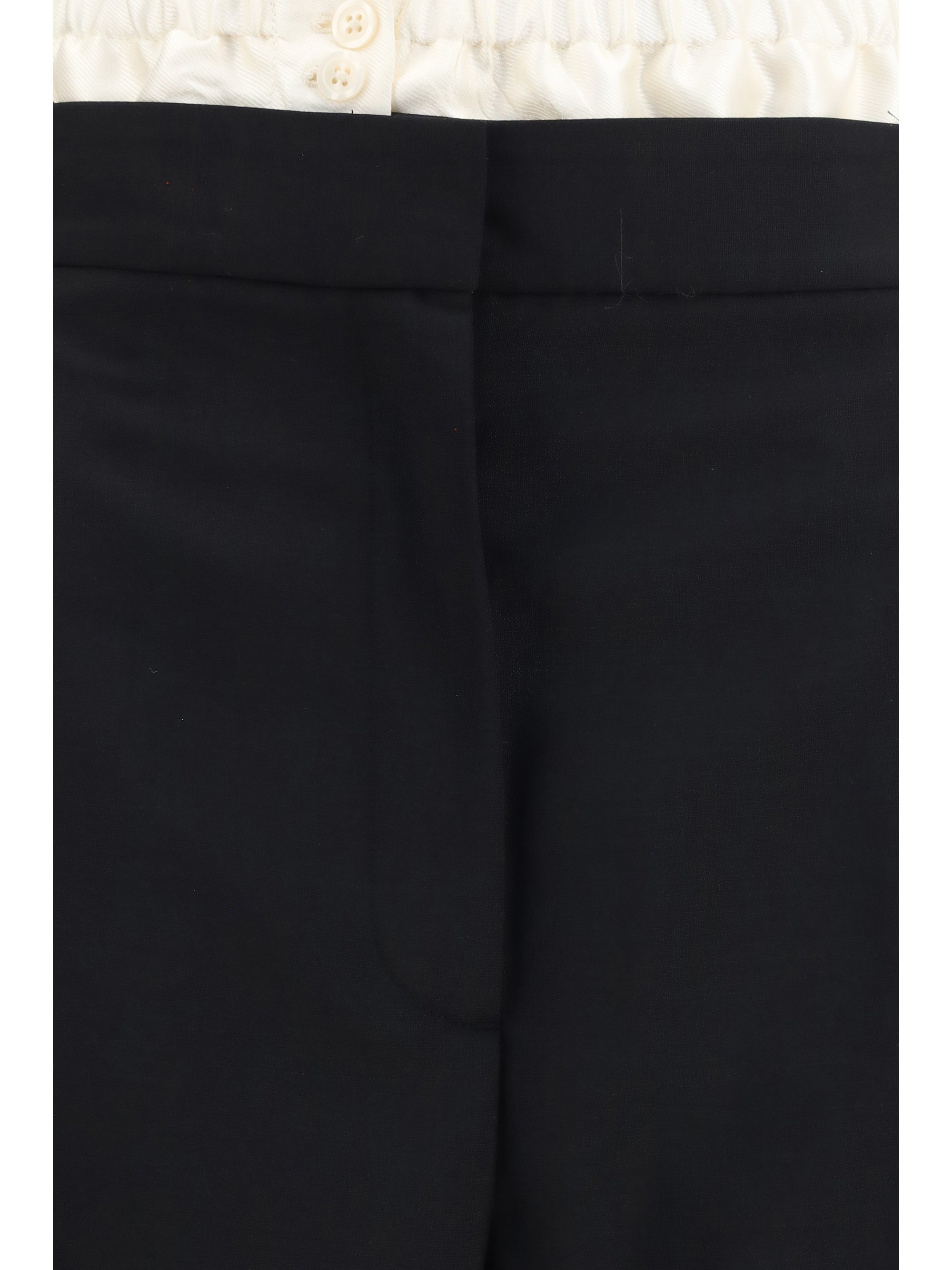 Tailored Fleece Wool Trousers — Black