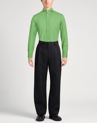 Man Shirt Green Size 15 Cotton
