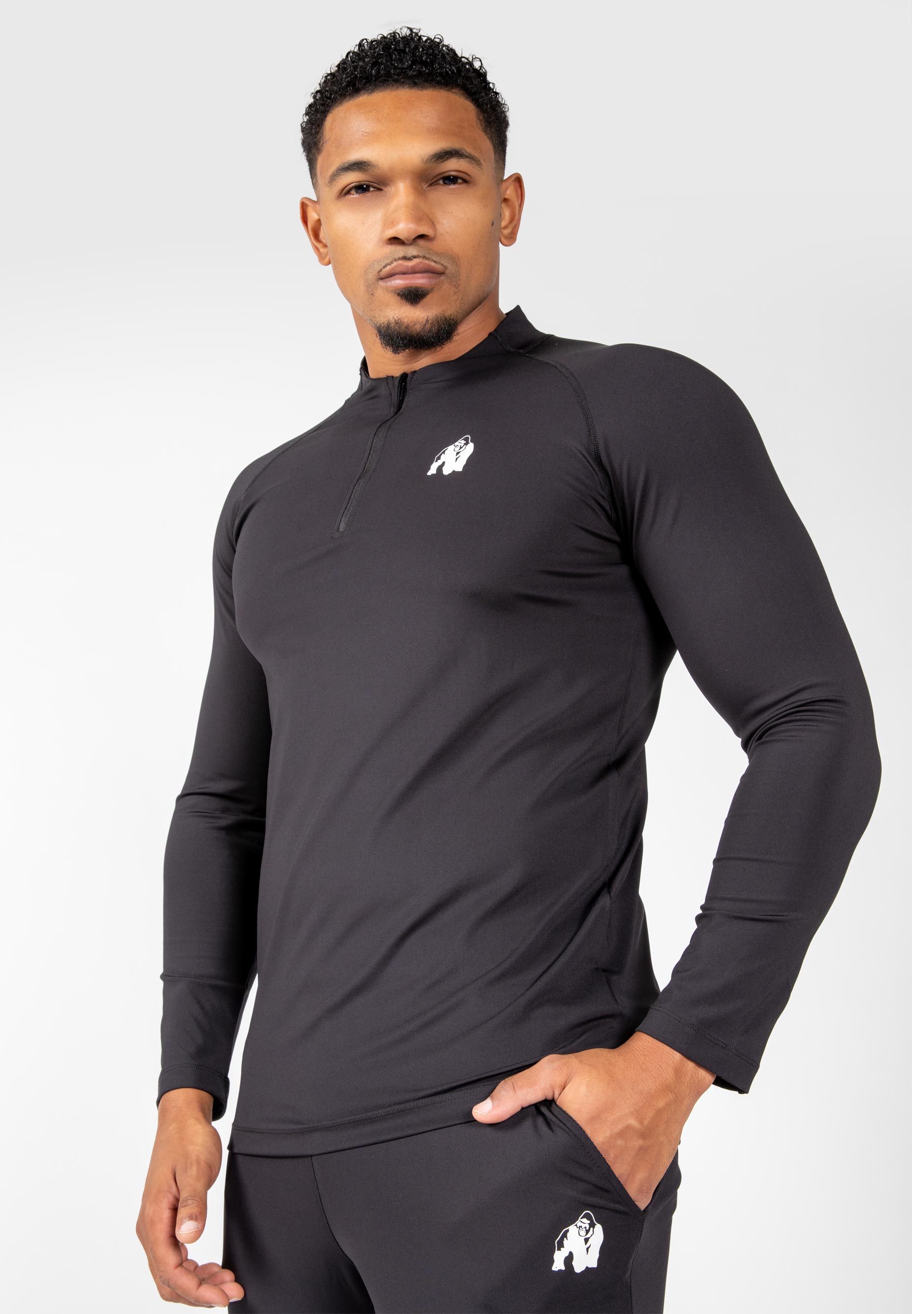 Hamilton Hybrid Long Sleeve - Black - Slim Fit