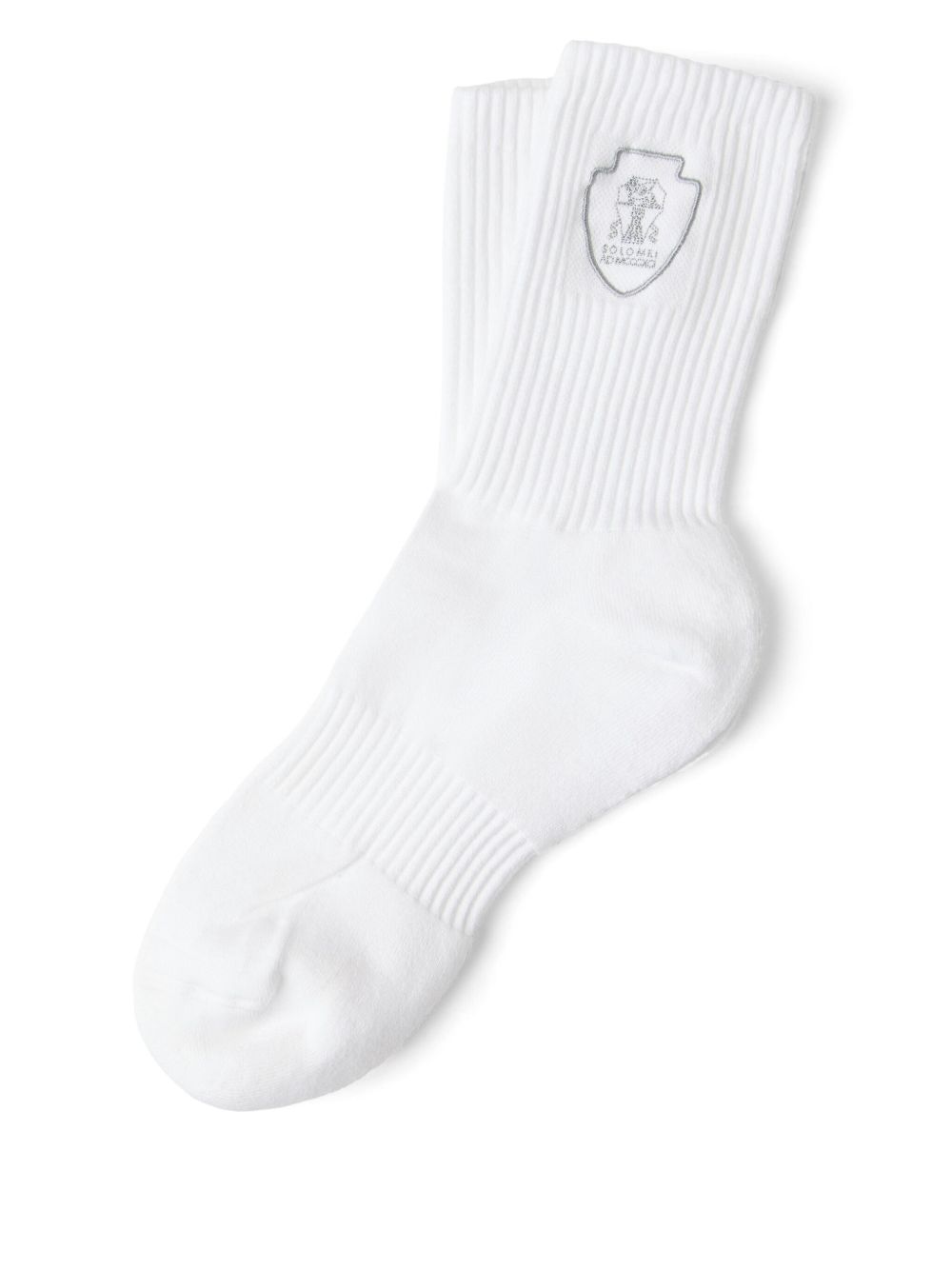 Logo-embroidered socks - White
