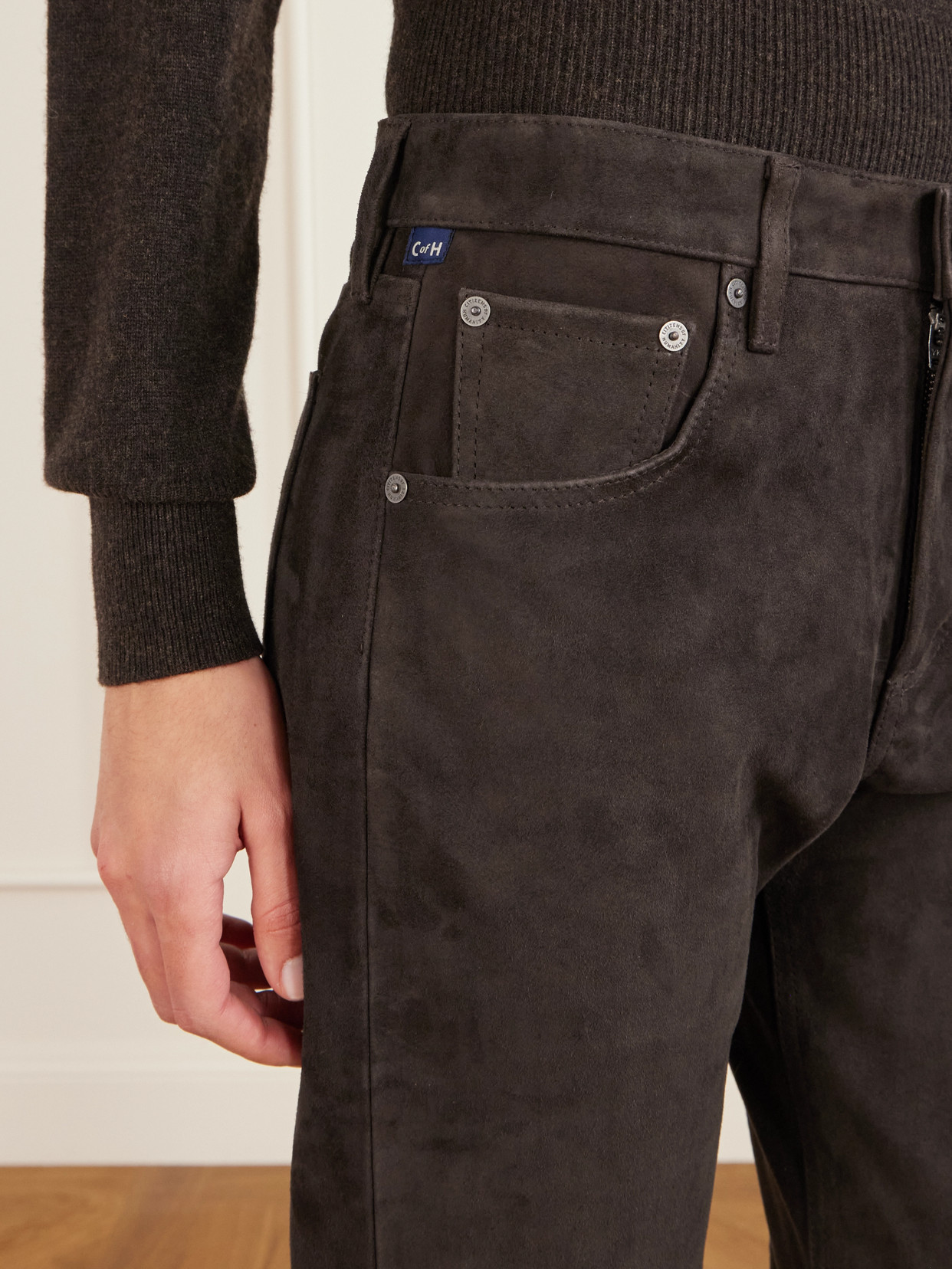 Winslow Suede Straight-leg Pants - Brown