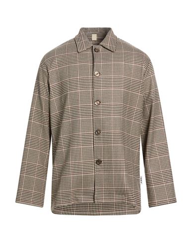 Man Shirt Brown Size L Polyester, Viscose, Elastane