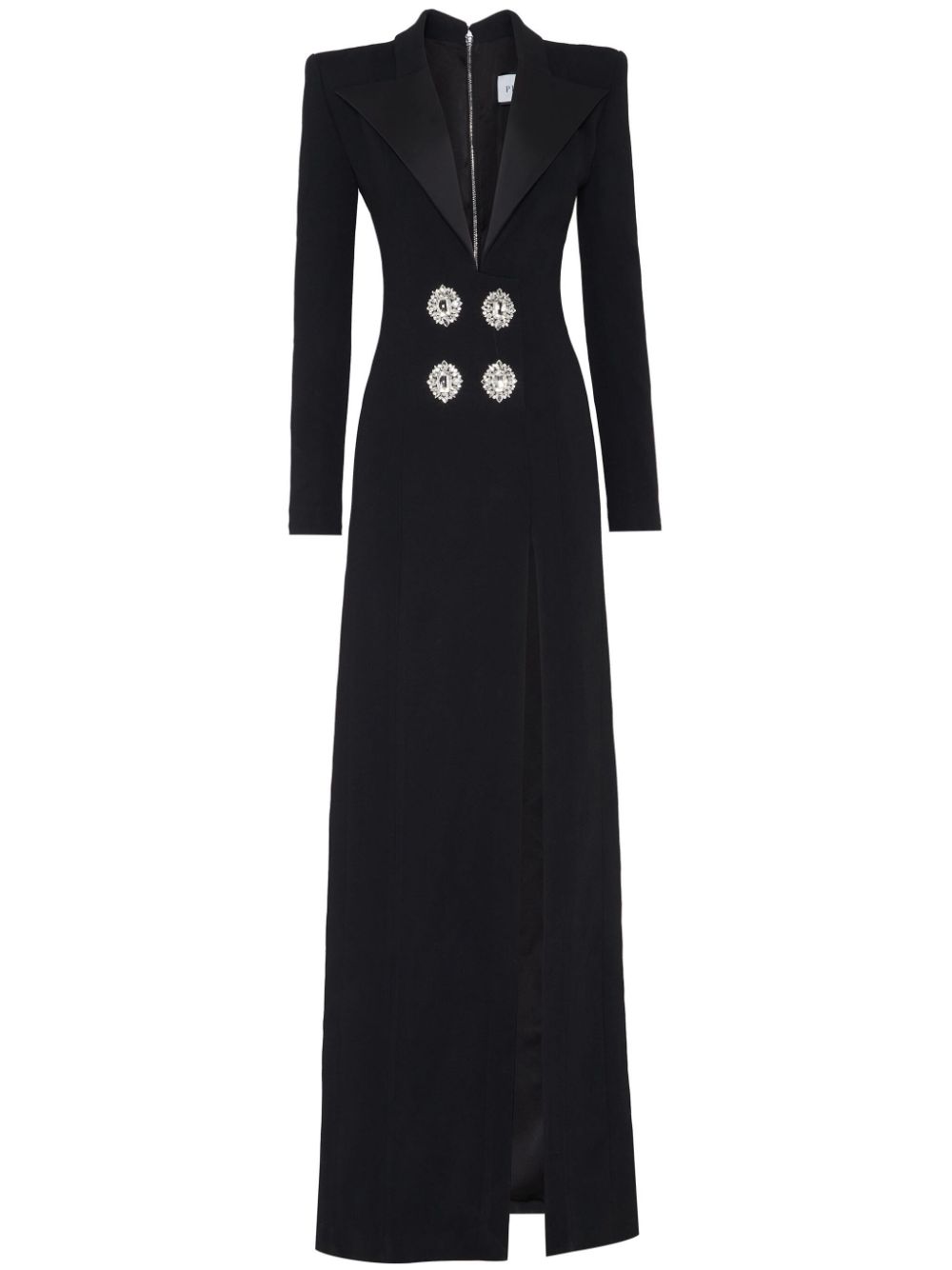 Crystal-embellished V-neck maxi dress - Black