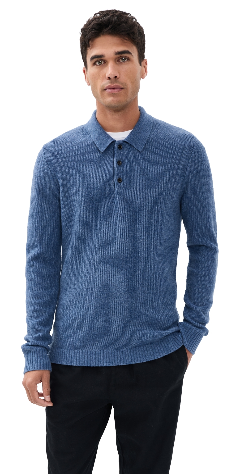 The Newton Sweater Polo Heather Clear Blue