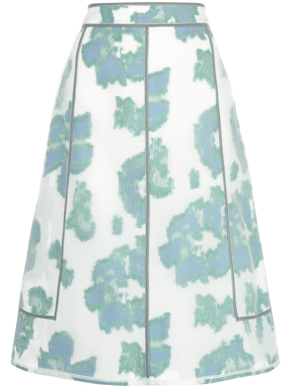 Abstract Daisy a-line skirt - White