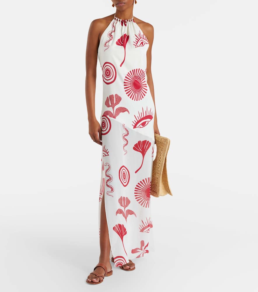 Accasia checked embellished maxi dress