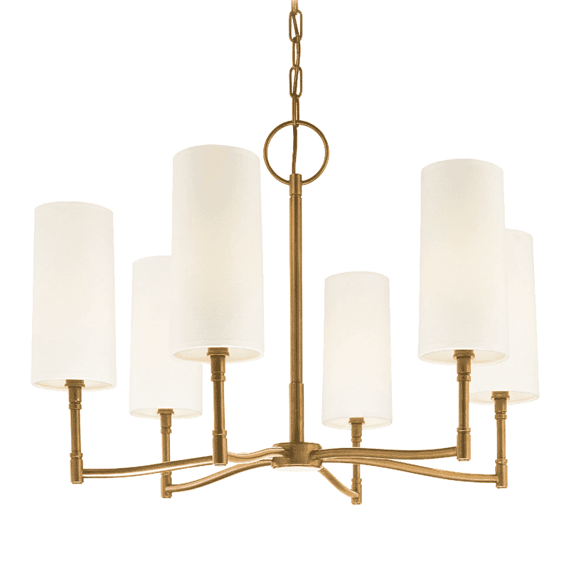 Dillon 6-Light 25" Chandelier in Aged Bra