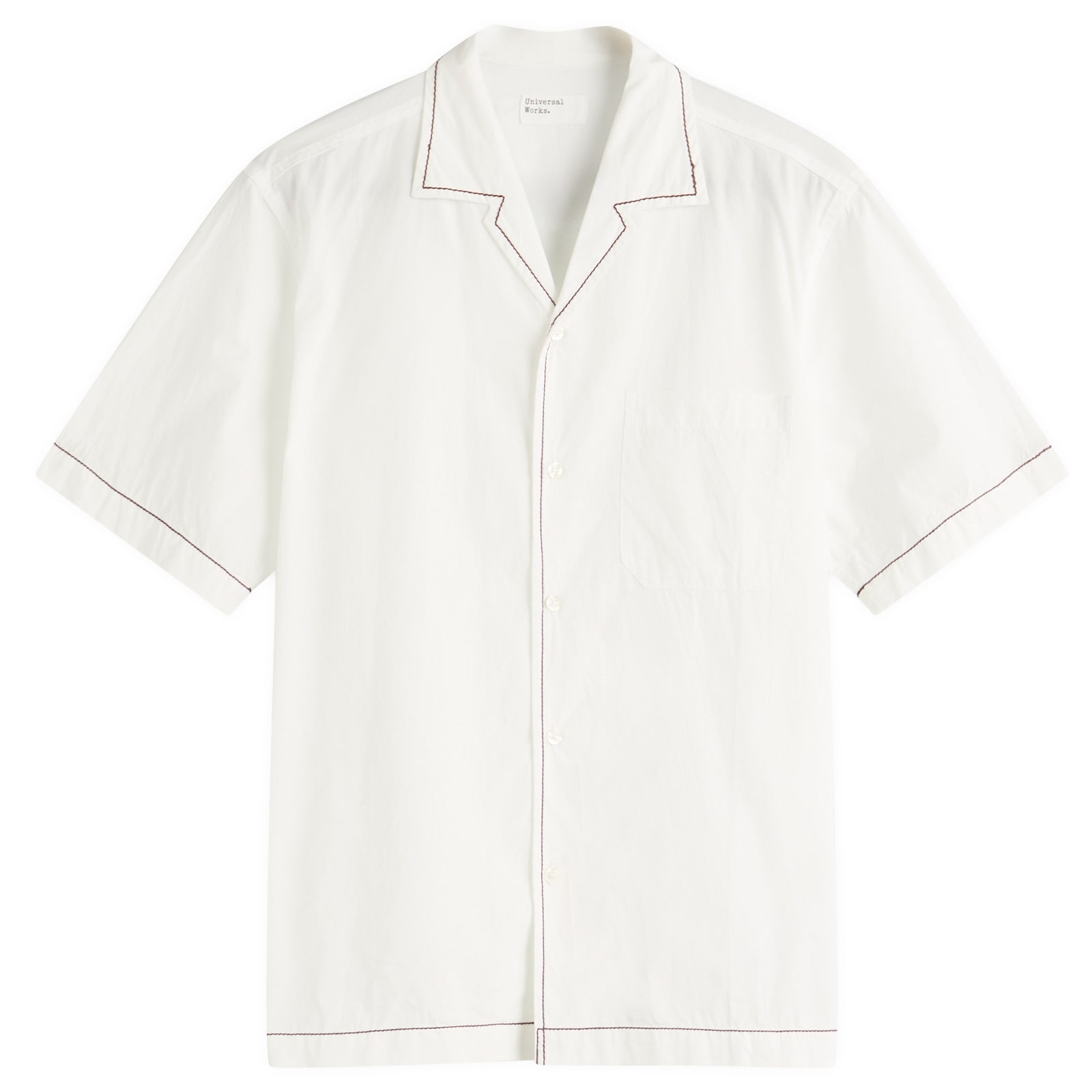 Men's Contrast Stitch Minari Shirt in Ecru