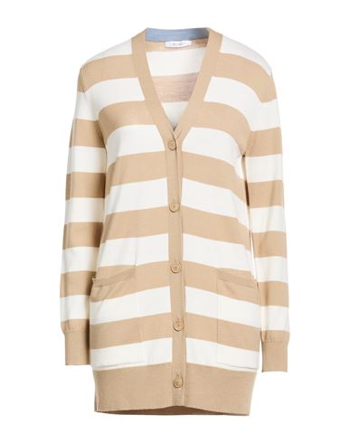 Woman Cardigan Sand Size L Virgin Wool