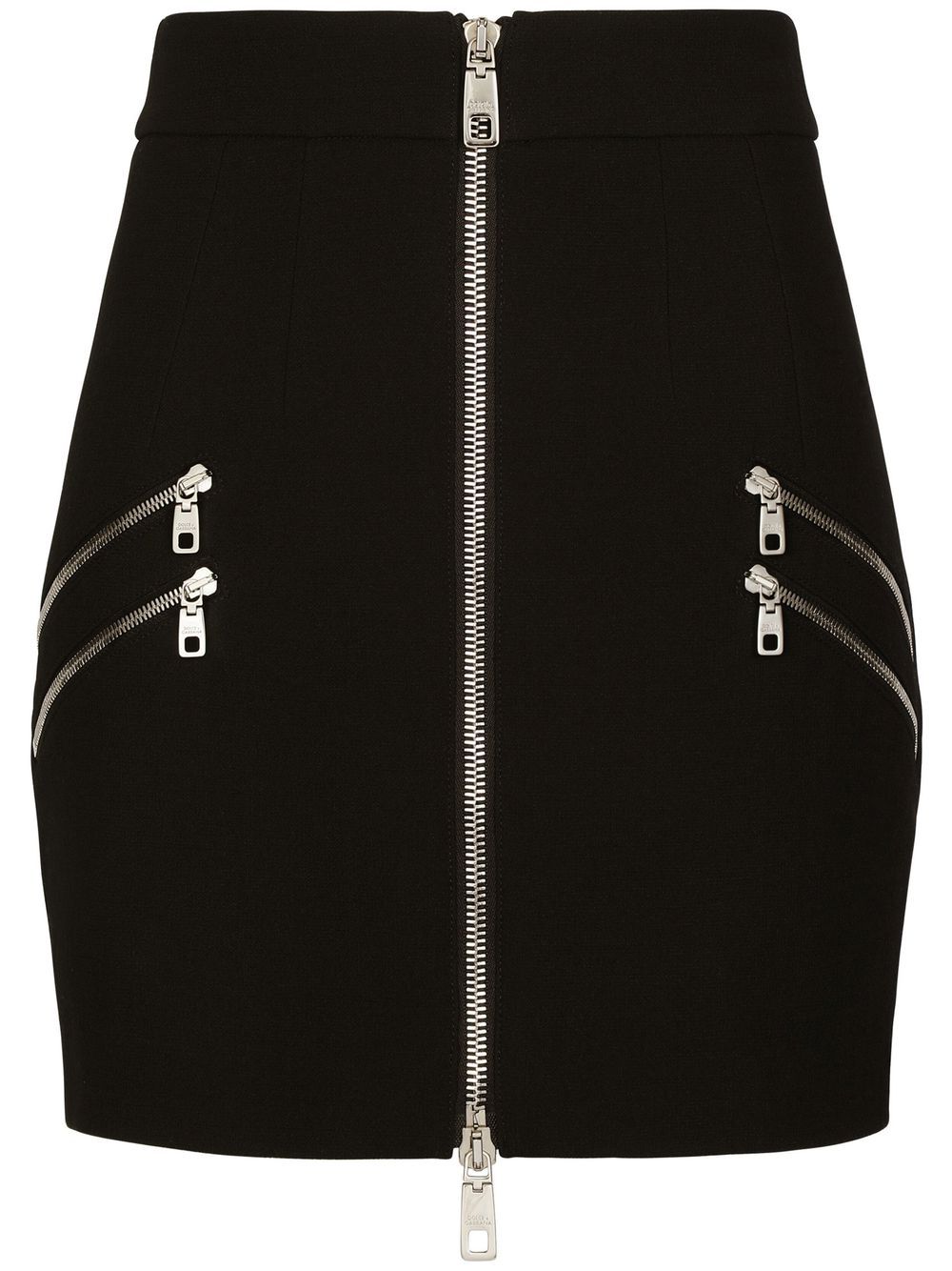 Zip detail mini skirt - Black