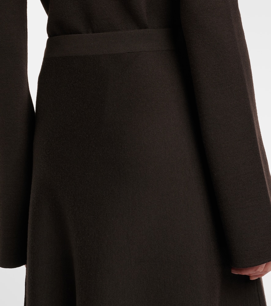 Wool, silk, and cashmere midi skirt
