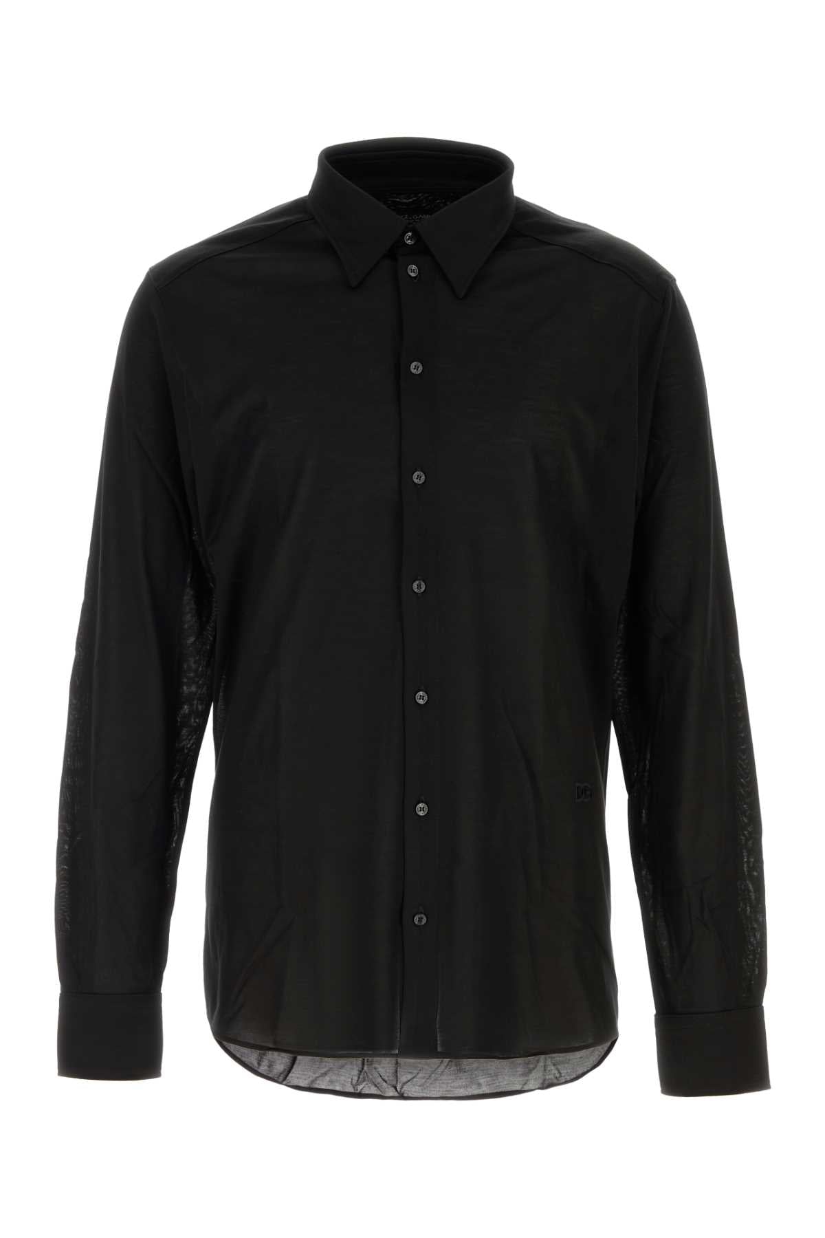 Silk Jersey Shirt — Black