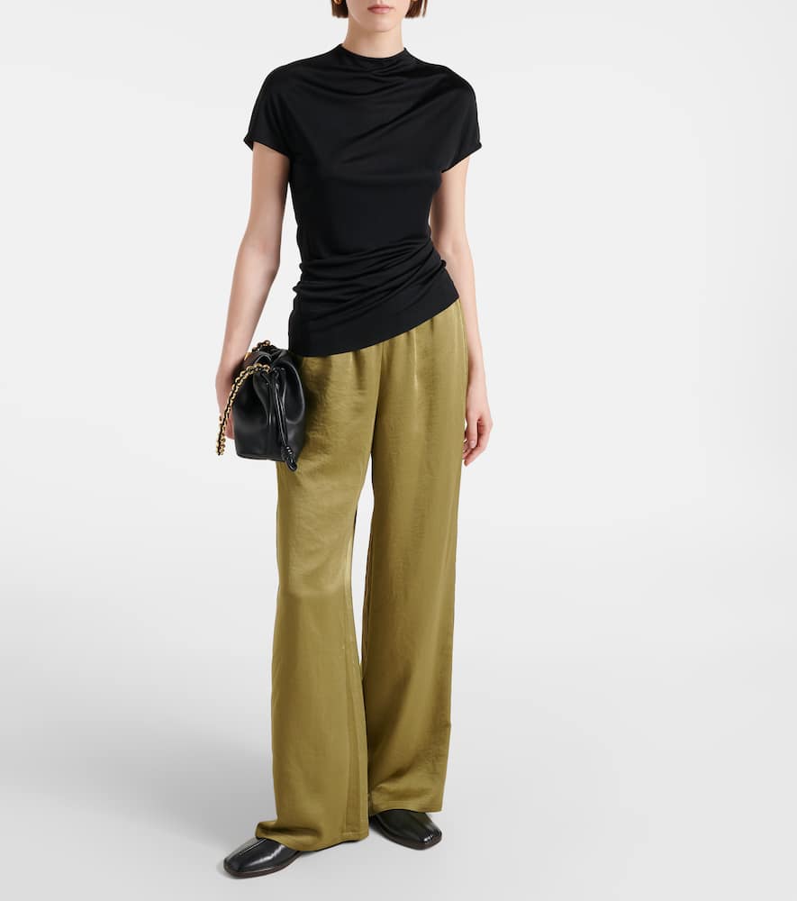 Vince Low-rise satin wide-leg pants