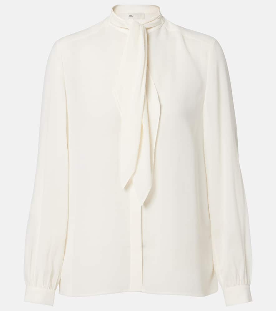 Tie-neck georgette blouse