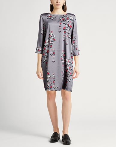 Woman Midi dress Grey Size 10 Polyester