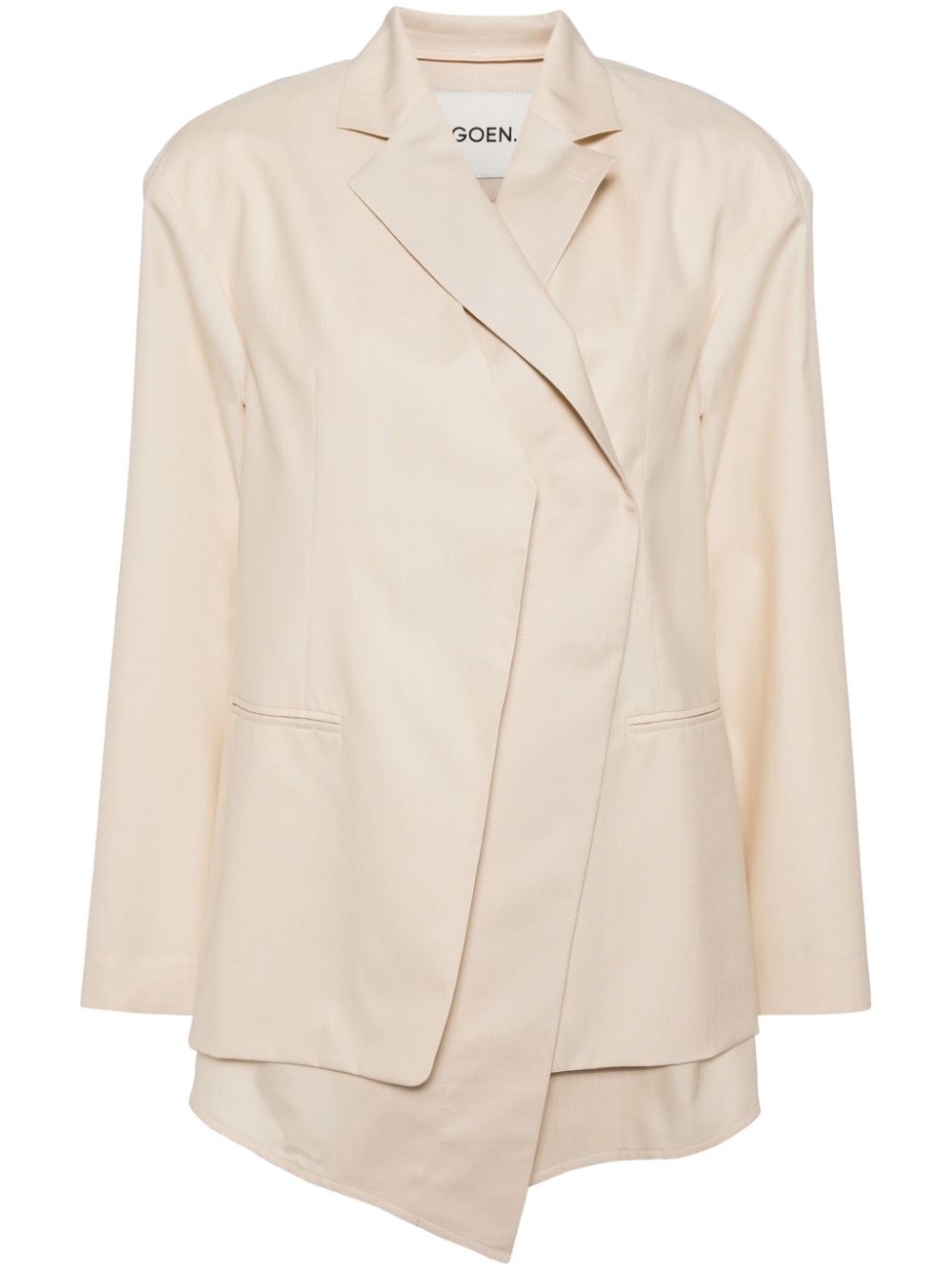 Layered single-breasted blazer - Neutrals