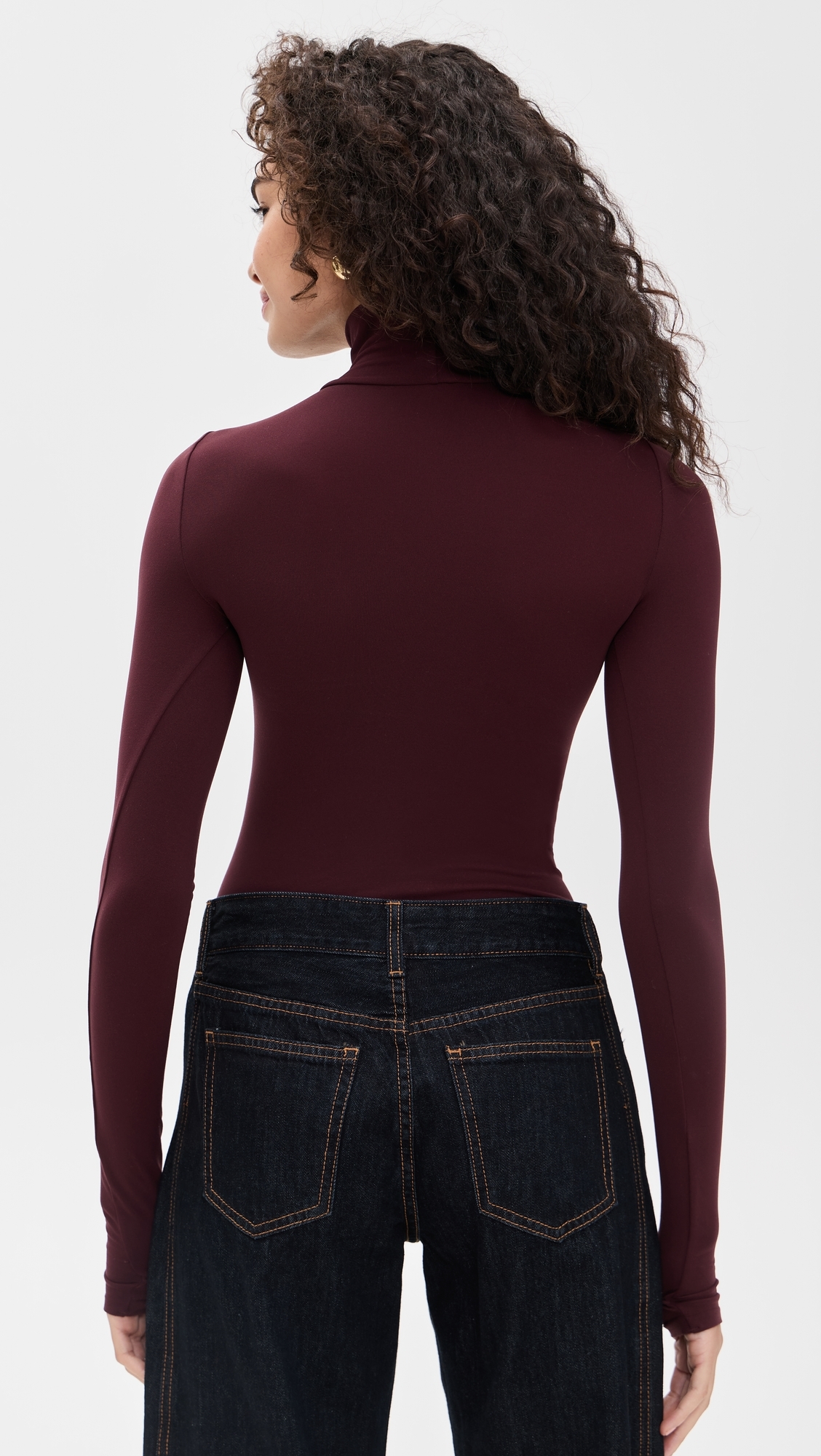 Commando Ballet Turtleneck Bodysuit with Thumbholes Raisin One Size