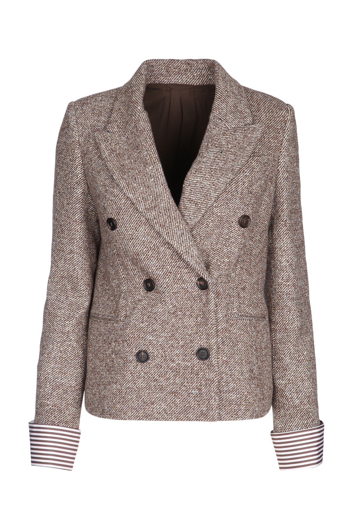 Cotton Herringbone Blazer — Gray