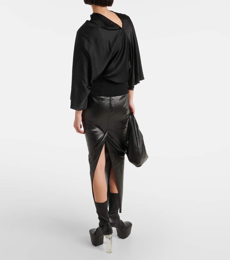 Cylinder draped jersey top
