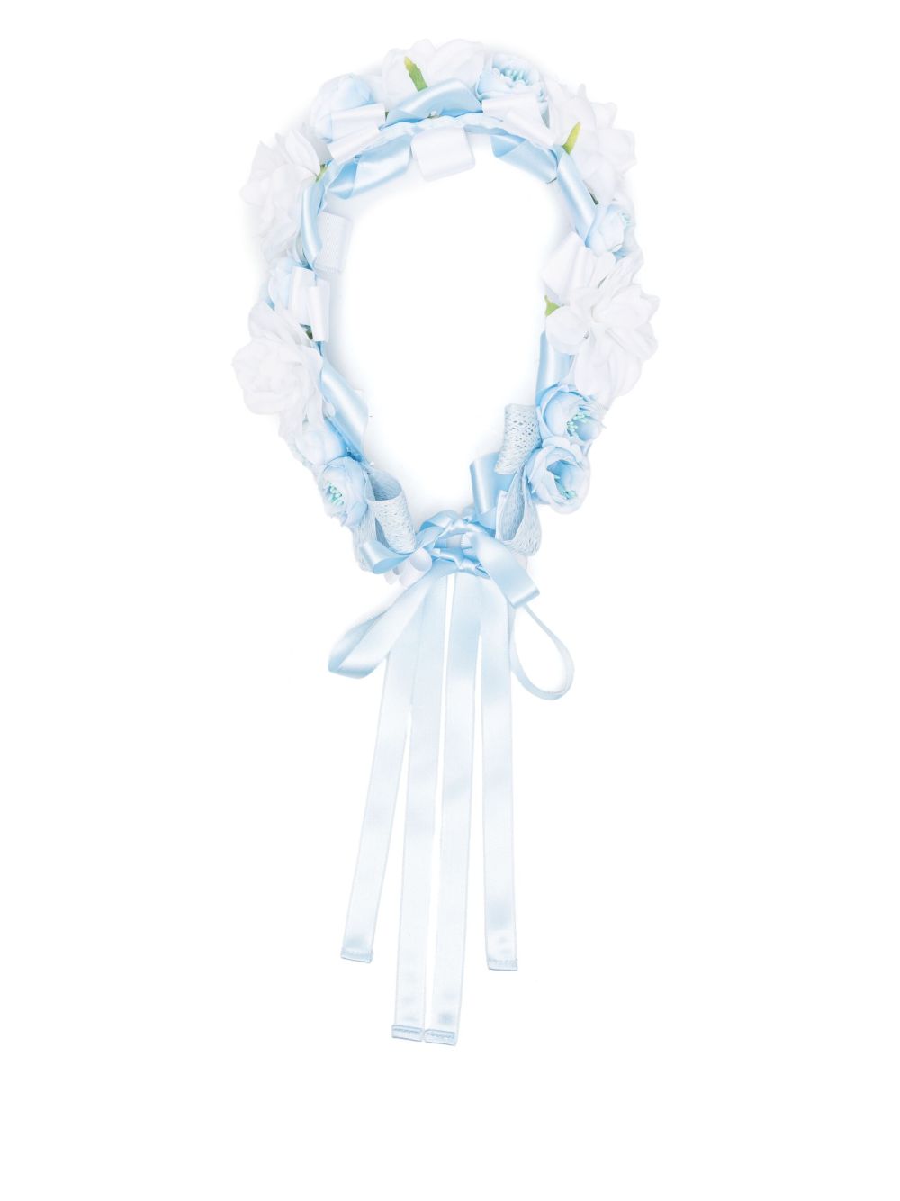 Colorichiari 키즈 floral-appliqué hair band - Blue FL968184AF715