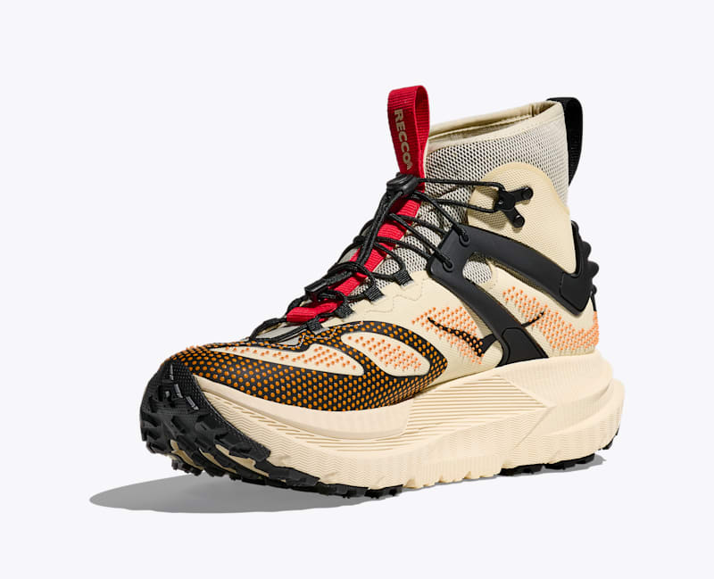 HOKA Mafate X Hike Hiking Shoes in Vintage Yellow/Black