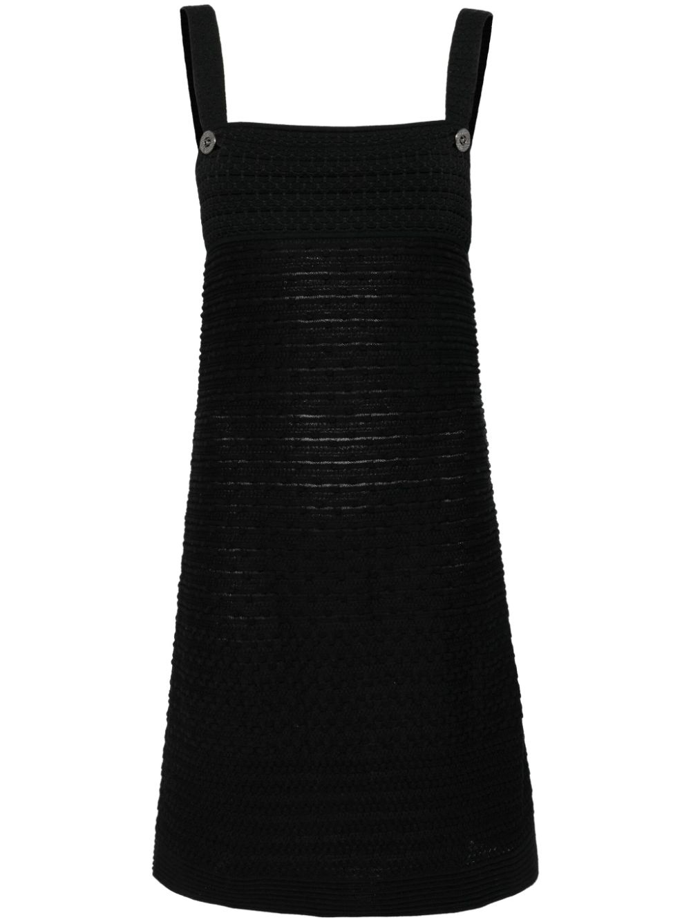 2000s rear zipper sleeveless dress - Black