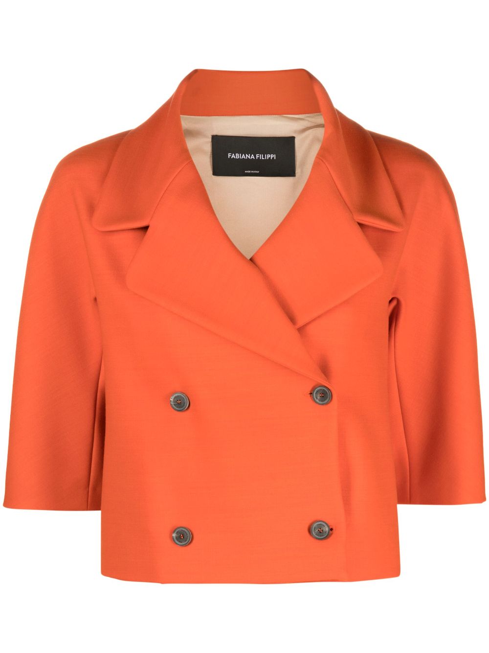 Cropped double-breasted jacket - Orange