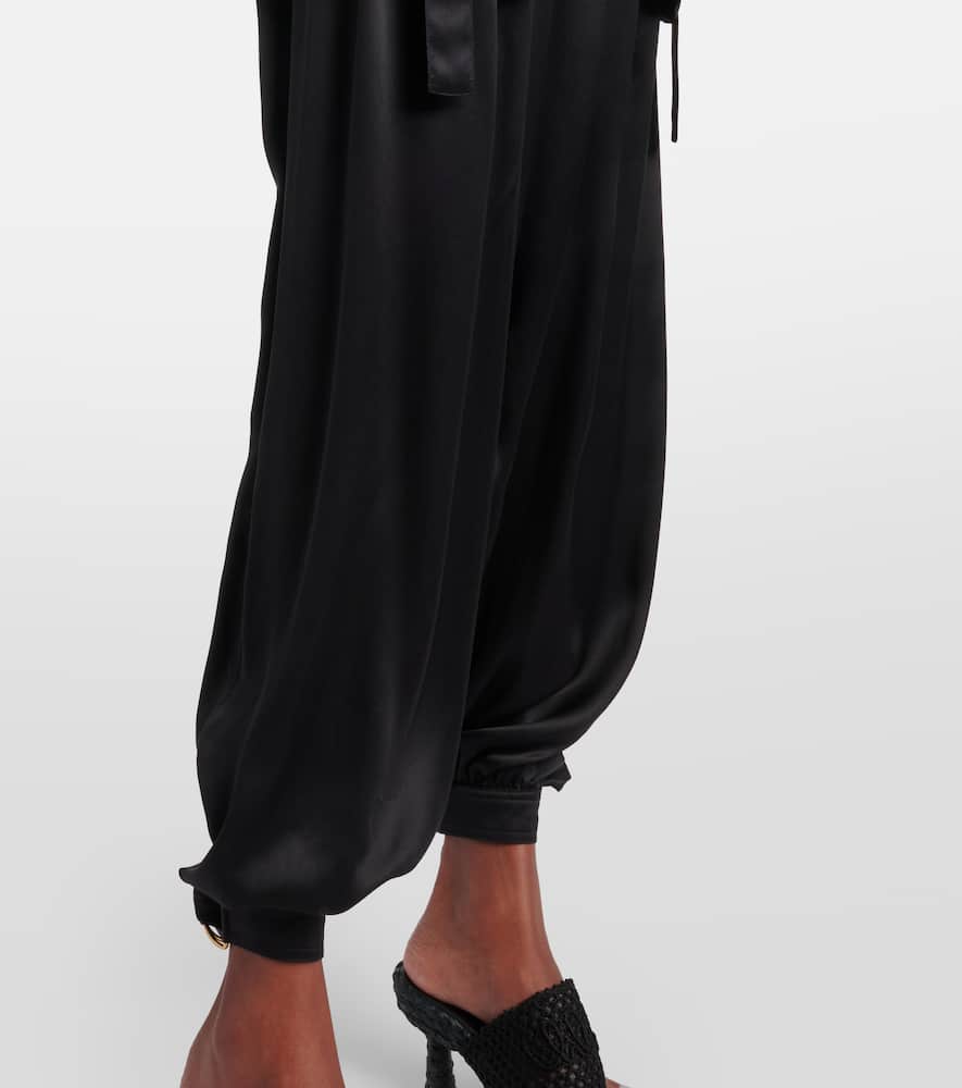 Chloé High-rise silk satin cargo pants